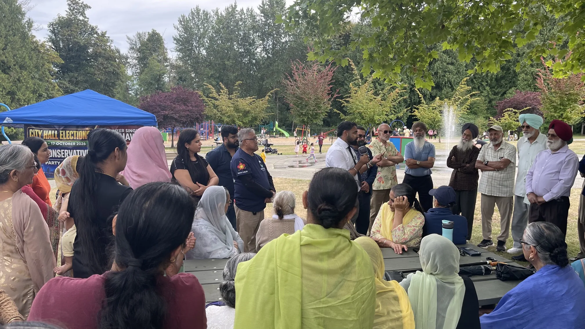 Campaign team listening to Surrey residents